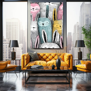Vintage Rabbit Canvas Wall Art