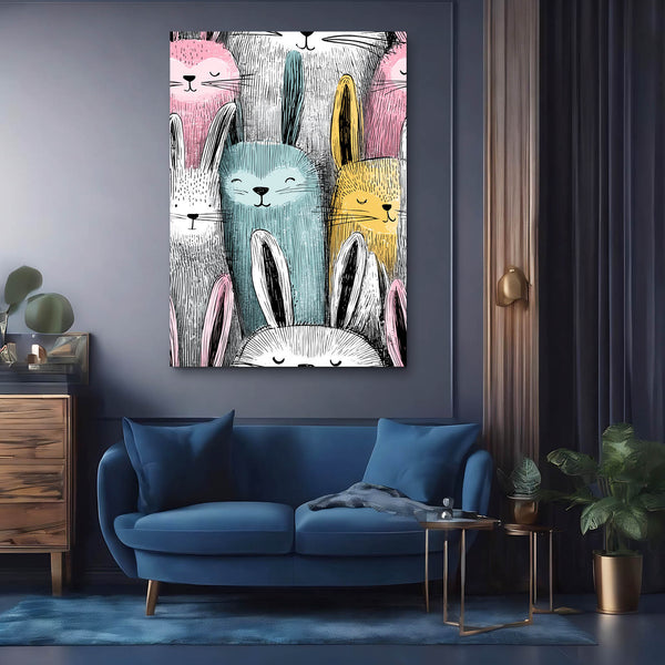 Vintage Rabbit Canvas Wall Art