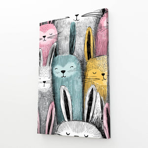 Vintage Rabbit Canvas Wall Art