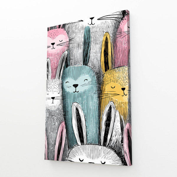 Vintage Rabbit Canvas Wall Art