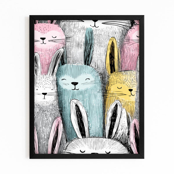 Vintage Rabbit Canvas Wall Art