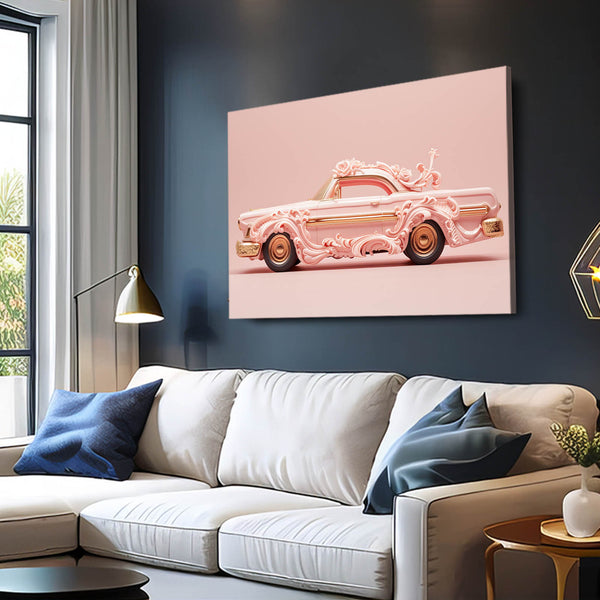  Vintage Ride Pink Wall Art | MusaArtGallery™