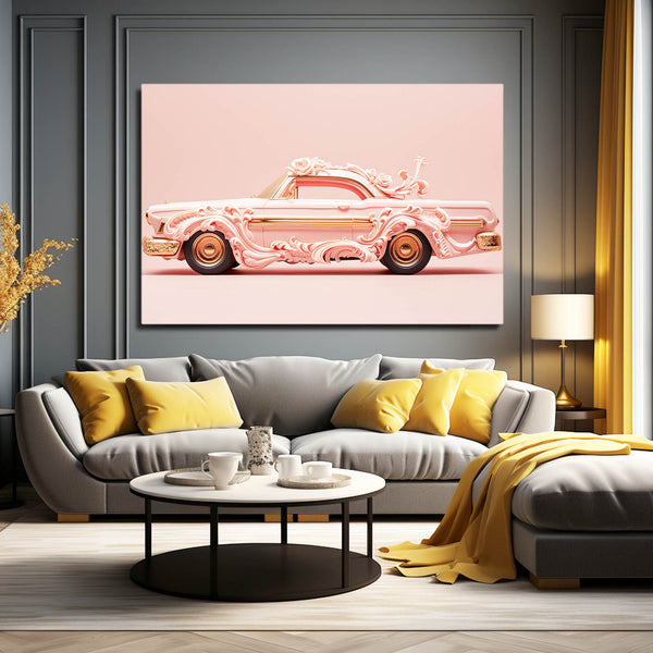  Vintage Ride Pink Wall Art | MusaArtGallery™