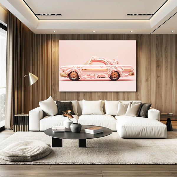  Vintage Ride Pink Wall Art | MusaArtGallery™