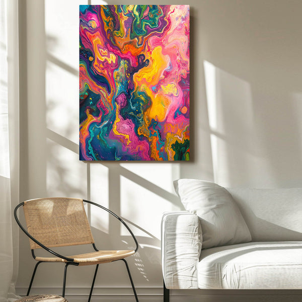 Vivid Chaos Pink Abstract Art | MusaArtGallery™