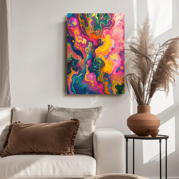 Vivid Chaos Pink Abstract Art | MusaArtGallery™