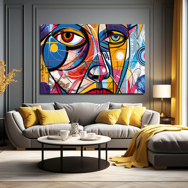 Vivid Faces Geometric Art | MusaArtGallery™