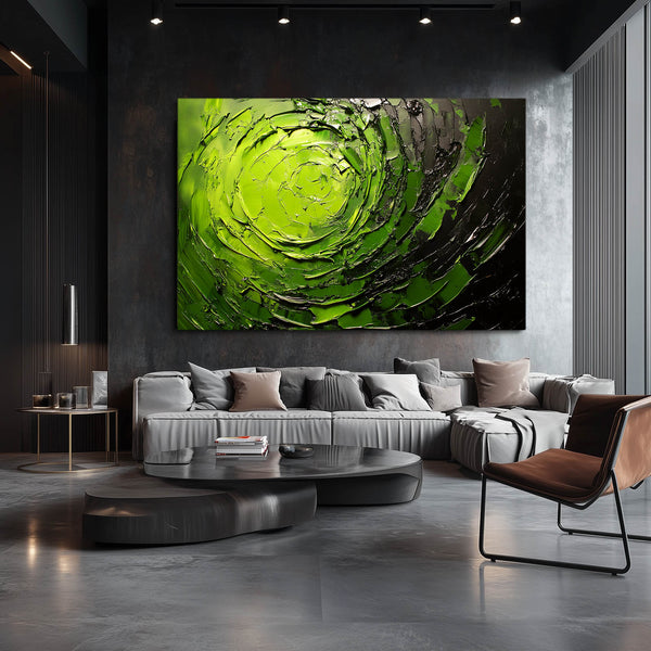 Vortex Glow Green Abstract Art | MusaArtGallery™