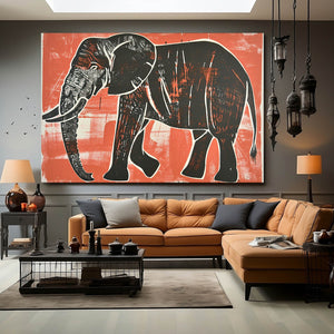 Wall Art Elephant Black | MusaArtGallery™