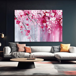 Watercolor Cherry Blossom Branch Wall Art