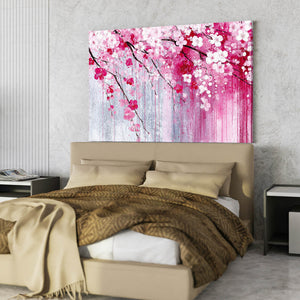 Watercolor Cherry Blossom Branch Wall Art