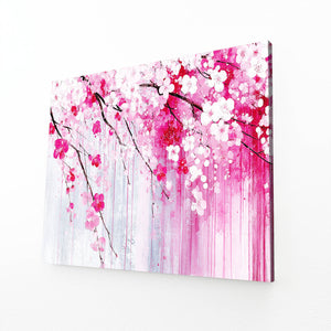 Watercolor Cherry Blossom Branch Wall Art