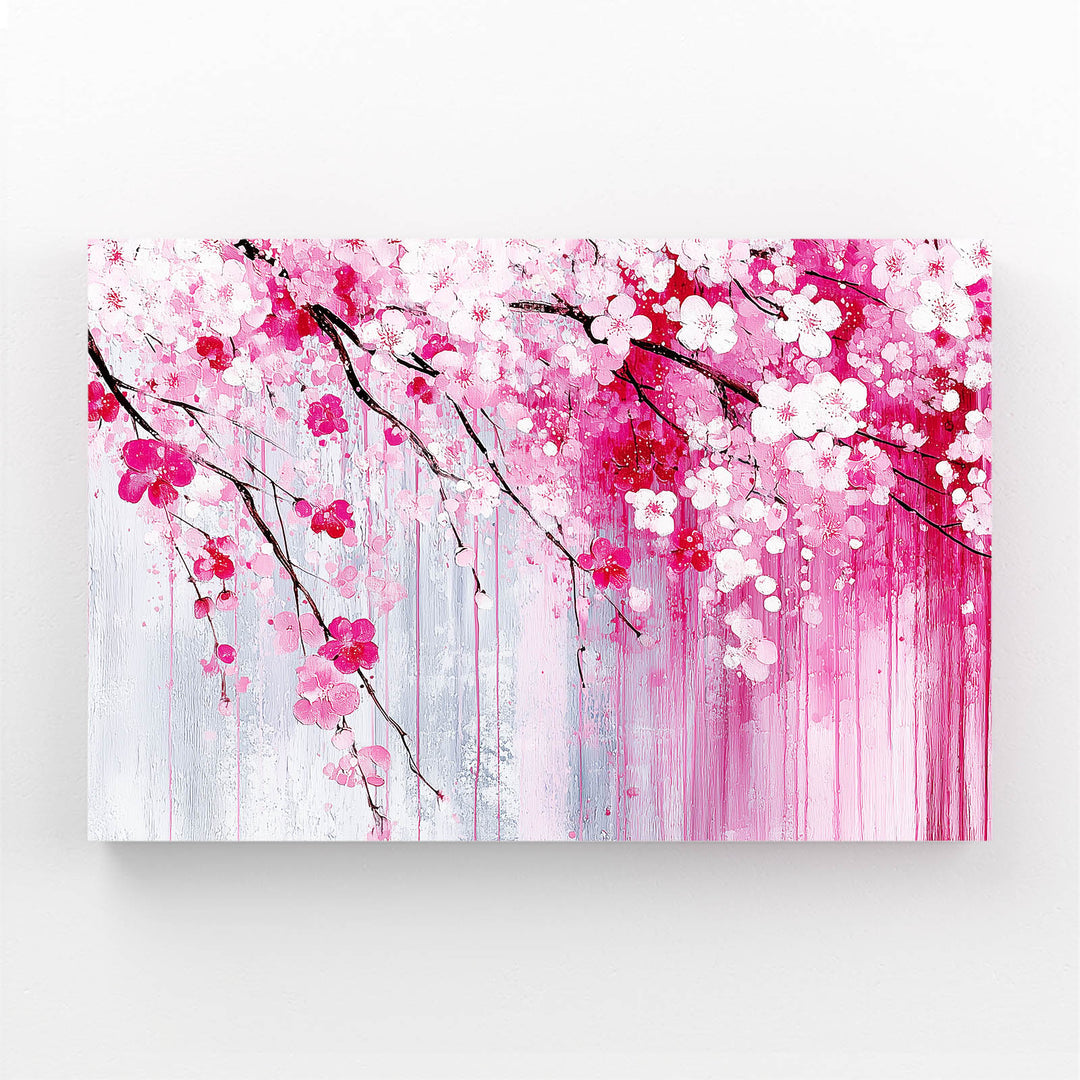 Watercolor Cherry Blossom Branch Wall Art