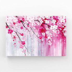 Watercolor Cherry Blossom Branch Wall Art