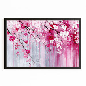 Watercolor Cherry Blossom Branch Wall Art