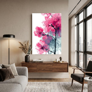 Watercolor Cherry Blossom Flower Art