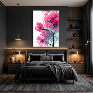 Watercolor Cherry Blossom Flower Art