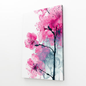 Watercolor Cherry Blossom Flower Art