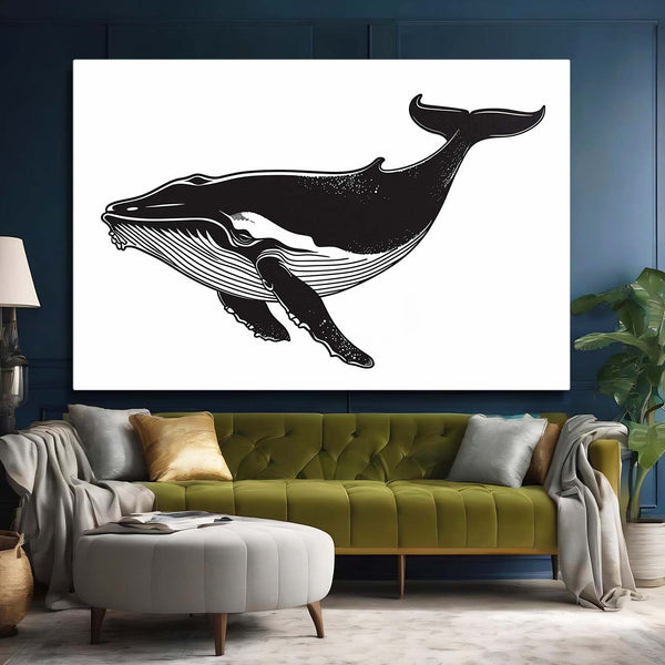 Whale Art Monochrome | MusaArtGallery™