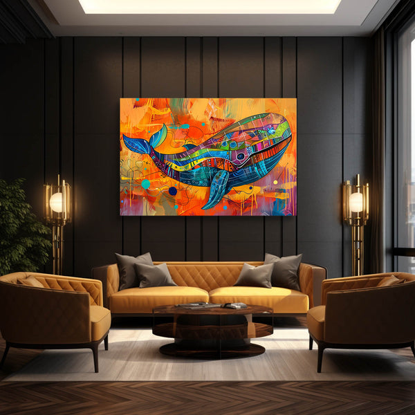 Whale Art Vibrant Mosaic | MusaArtGallery™