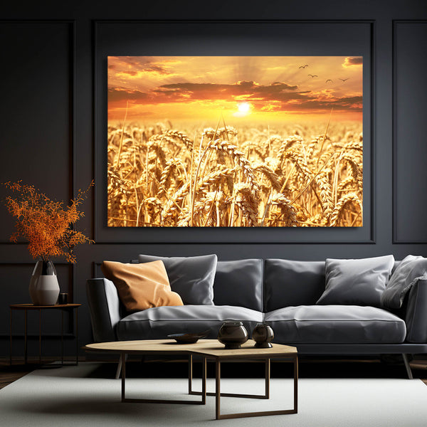 Wheat Fields Sunset Art  | MusaArtGallery™