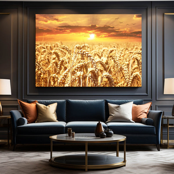 Wheat Fields Sunset Art  | MusaArtGallery™