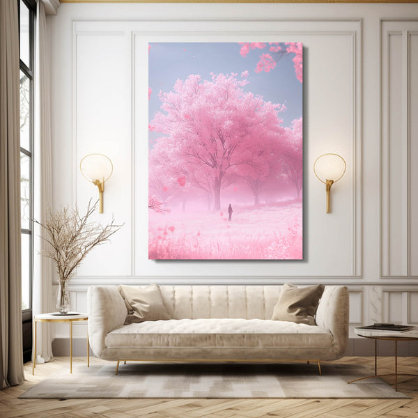 Whispering Blossoms Pink Abstract Art | MusaArtGallery™