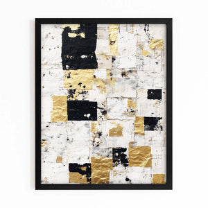 White Abstract Chess Board Art