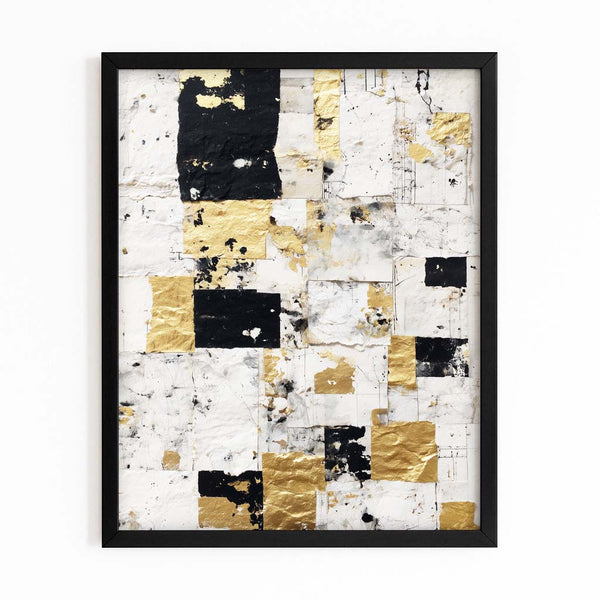 White Abstract Chess Board Art