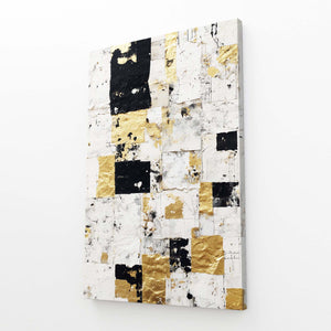 White Abstract Chess Board Art