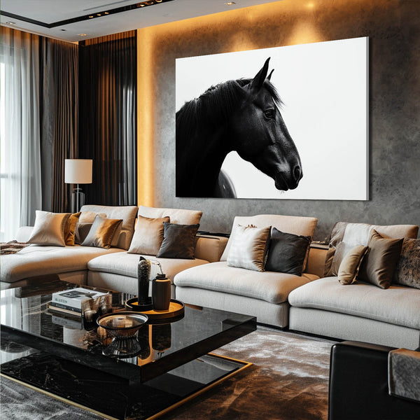 White And Black Horse Art
