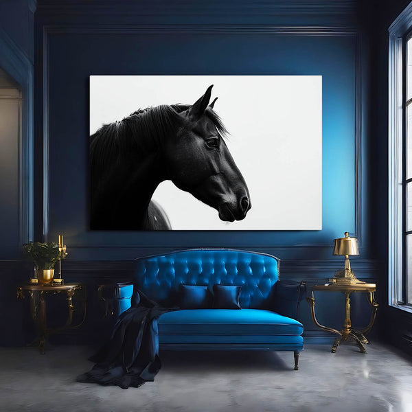 White And Black Horse Art
