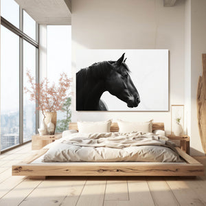 White And Black Horse Art