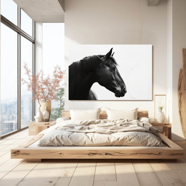 White And Black Horse Art