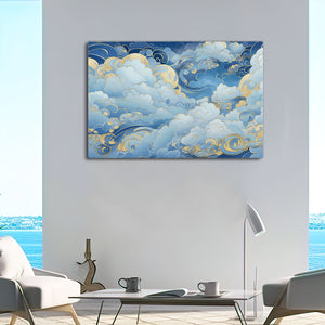 White and Gold Abstract Wall Art | MusaArtGallery™