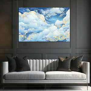 White and Gold Abstract Wall Art | MusaArtGallery™