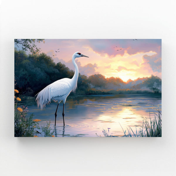 White Bird Sunset Wall Art