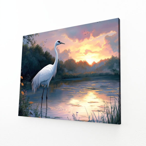 White Bird Sunset Wall Art