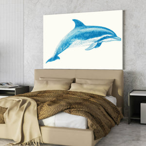 White Blue Dolphin Art