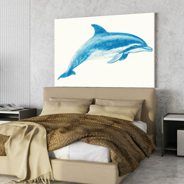 White Blue Dolphin Art