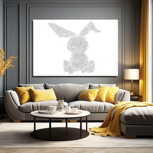 White Bunny Print