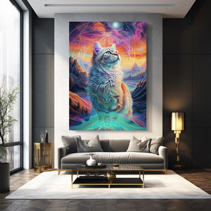 White Cat Art Canvas | MusaArtGallery™