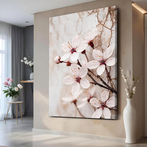 White Cherry Blossom Flower Art