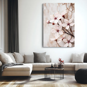 White Cherry Blossom Flower Art