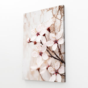 White Cherry Blossom Flower Art