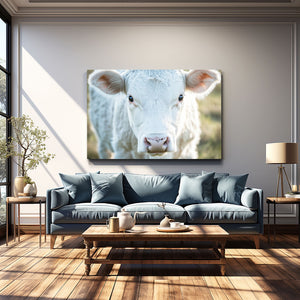 White Cow Wall Art