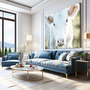 White Cow Wall Art