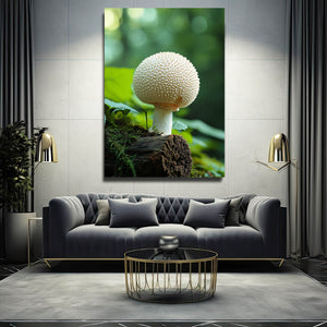 White Cute Mushroom Art | MusaArtGallery™
