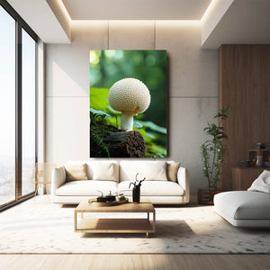 White Cute Mushroom Art | MusaArtGallery™