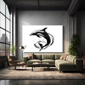 White Dolphin Wall Art